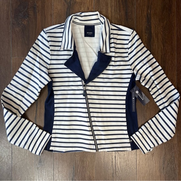 Sperry Top Sider Zip Up Striped Jacket SZ LG - Picture 1 of 5